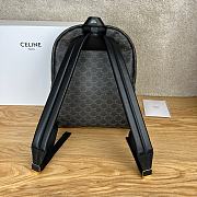 Celine Triomphe Medium-sized Calfskin And Canvas Backpack In Black 33.5 x 38 x 13 cm - 4