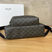 Celine Triomphe Medium-sized Calfskin And Canvas Backpack In Black 33.5 x 38 x 13 cm - 3