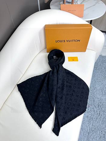 Louis Vuitton Monogram Classic Scarf Black 30 * 180 cm