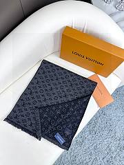 Louis Vuitton Monogram Classic Scarf Navy Blue 30 * 180 cm - 5