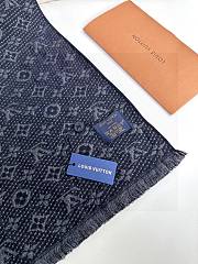 Louis Vuitton Monogram Classic Scarf Navy Blue 30 * 180 cm - 2