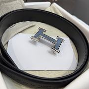 Hermes H Belt Buckle & Reversible Leather Strap Blue 32 mm - 2