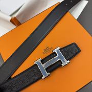 Hermes H Belt Buckle & Reversible Leather Strap Blue 32 mm - 4