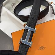 Hermes H Belt Buckle & Reversible Leather Strap Blue 32 mm - 6