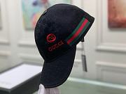 Gucci Black Original GG Canvas Baseball Hat With Web  - 1