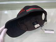 Gucci Black Original GG Canvas Baseball Hat With Web  - 3