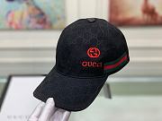 Gucci Black Original GG Canvas Baseball Hat With Web  - 5