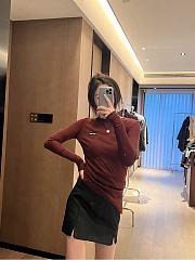 MiuMiu Ribbed Knit Jersey Dress Rouge - 4