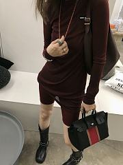 MiuMiu Ribbed Knit Jersey Dress Rouge - 3