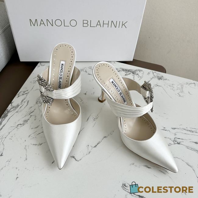 Manolo Blahnik Heels For Women White 9cm  - 1