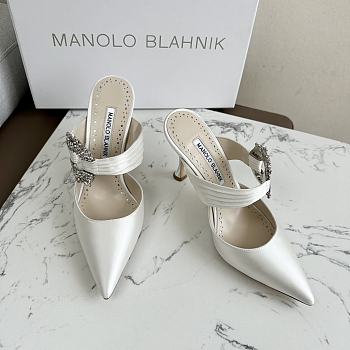 Manolo Blahnik Heels For Women White 9cm 