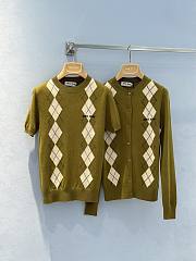 Miu Miu Green Checkered Cashmere Sweater - 6