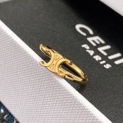 Triomphe Asymmetric Ring In Brass With Gold Finish - 3