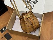 MCM Soft Berlin Drawstring Bag Visetos Cognac 16 x 21 cm - 1