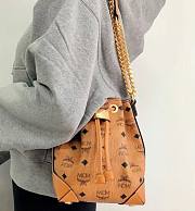 MCM Soft Berlin Drawstring Bag Visetos Cognac 16 x 21 cm - 3