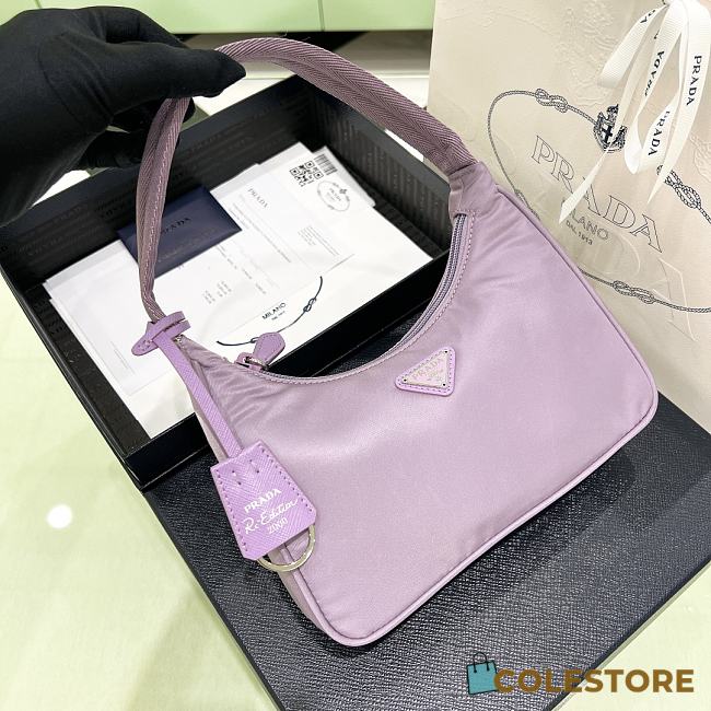 Prada Re-Edition 2005 Re-Nylon And Saffiano Mini Bag Purple 22 * 17 * 6 - 1