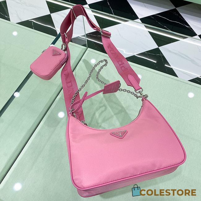 Prada Re-Edition 2005 Re-Nylon And Saffiano Mini Bag Pink 22 * 17 * 6 - 1