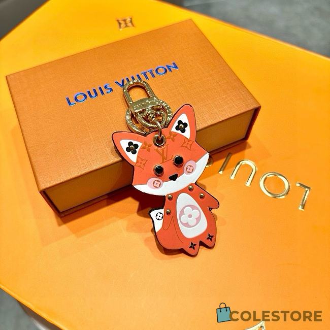 Louis Vuitton Key Ring Leather Orange Animal Portocle Cute Fox - 1