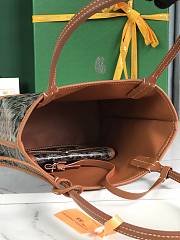 Goyard Anjou Mini Bag In Chevroches Calfskin And Goyardine Canvas Black/ Tan With Oversized Pink Heart 20 x 20 x 10 cm - 3