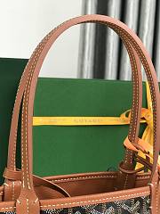 Goyard Anjou Mini Bag In Chevroches Calfskin And Goyardine Canvas Black/ Tan With Oversized Pink Heart 20 x 20 x 10 cm - 2