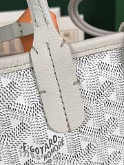 Goyard Anjou Mini Bag In Chevroches Calfskin And Goyardine Canvas White With Oversized Pink Heart 20 x 20 x 10 cm - 3