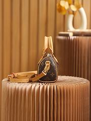 Louis Vuitton Nano Speedy Mini Monogram Coated Canvas Colored Cowhide Leather Trim 16 x 10 x 7.5 cm - 3