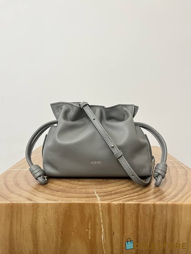Loewe Mini Flamenco Clutch In Nappa Calfskin Pearl Grey 23 x 18 x 9 cm - 1