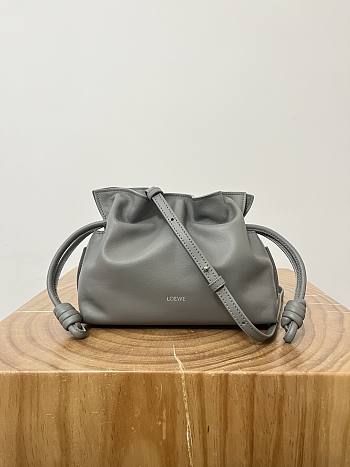 Loewe Mini Flamenco Clutch In Nappa Calfskin Pearl Grey 23 x 18 x 9 cm