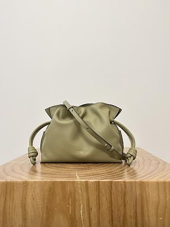 Loewe Mini Flamenco Clutch In Nappa Calfskin Clay Green 23 x 18 x 9 cm