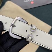 Gucci White Belt With Silver Hook - 6