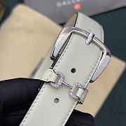 Gucci White Belt With Silver Hook - 5