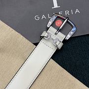 Gucci White Belt With Silver Hook - 3