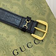 Gucci Black Belt With Gold Hook - 2