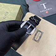 Gucci Black Belt With Silver Hook - 2