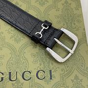 Gucci Black Belt With Silver Hook - 3