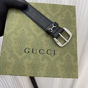 Gucci Black Belt With Silver Hook - 6
