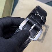 Gucci Black Belt With Silver Hook - 5