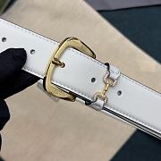 Gucci White Belt With Gold Hook - 3