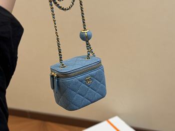Chanel 22C Mini Vanity Pearl Crush Denim Bag 10.9 cm