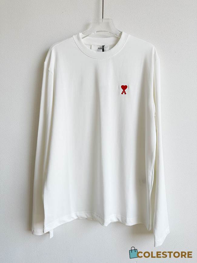 Ami Long Sleeve Shirt White  - 1