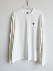 Ami Long Sleeve Shirt White  - 1