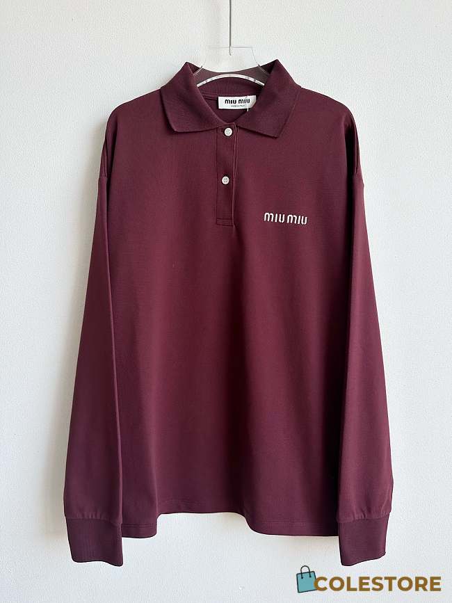 MiuMiu Polo Long Sleeve Rouge - 1