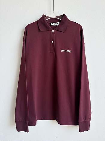 MiuMiu Polo Long Sleeve Rouge