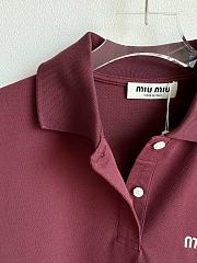 MiuMiu Polo Long Sleeve Rouge - 6