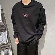 Y3 Pink Logo Black Sweater - 1