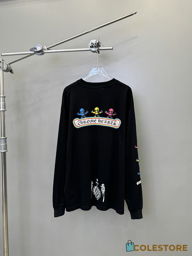 Crow Heart Long Sleeve Shirt Black - 1