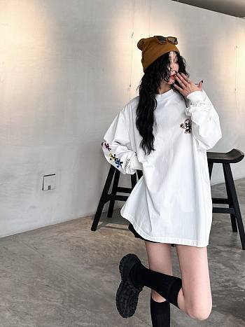 Crow Heart Long Sleeve Shirt White