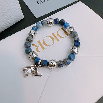 Dior Blue And Silver Pearl Bracelet
