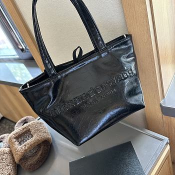 Alexander Wang Punch Small Tote In Crackle Patent Leather Black 18 cm