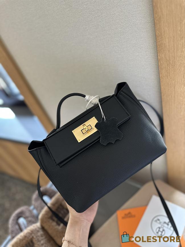 Hermes Kelly 2424 Mini Black Bag 21 x 10 x 15 cm - 1